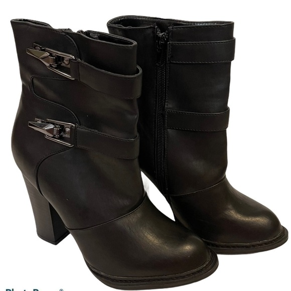 JustFab Black Pavlik Moto Ankle Black Boots - Picture 1 of 8